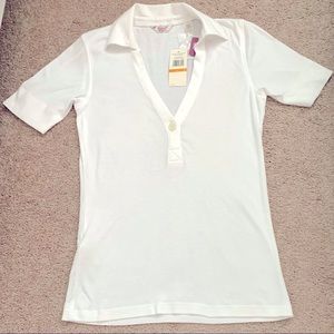 Women’s Original Penguin V-neck Polo Shirt, White